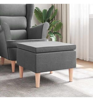 Tabouret avec pieds en bois Gris foncé Tissu