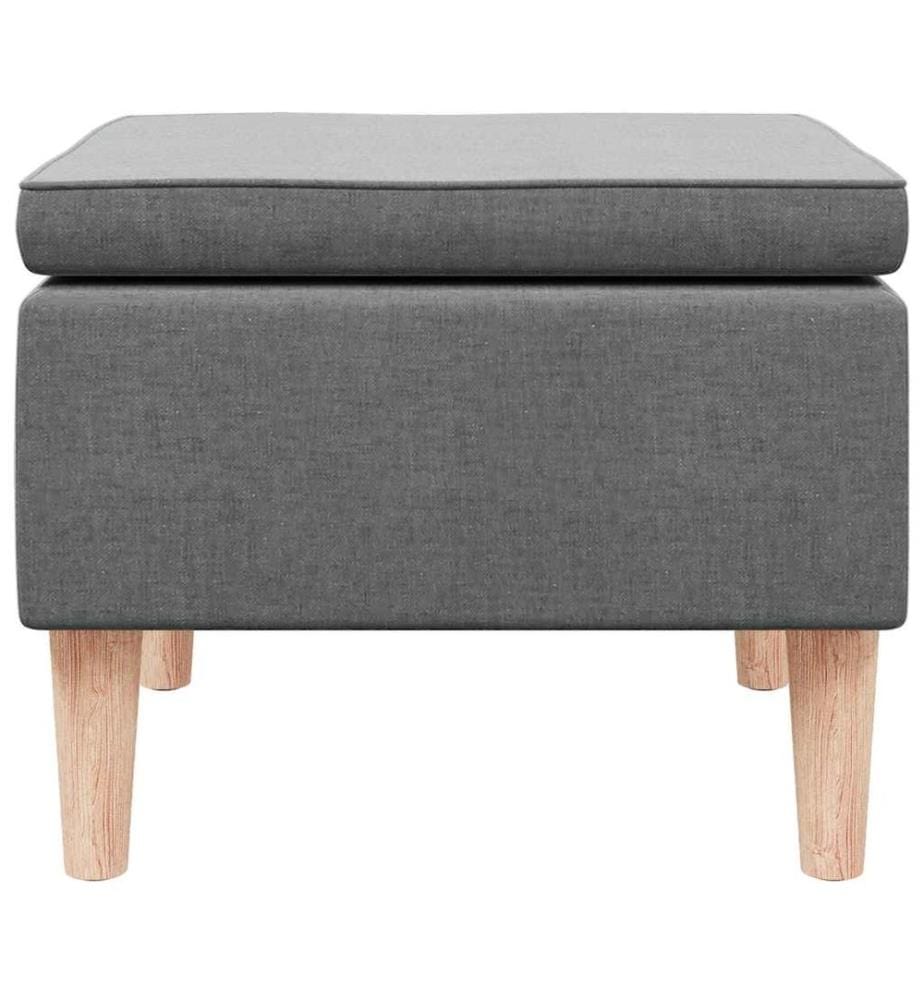 Tabouret avec pieds en bois Gris foncé Tissu