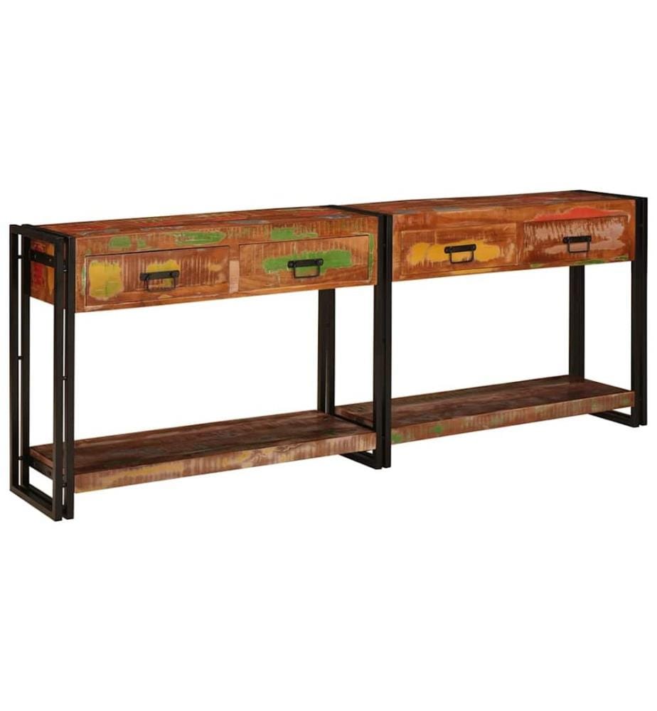 Konsolen-Tische 2 pcs Mehrfarbig Massives upgecyceltes Holz