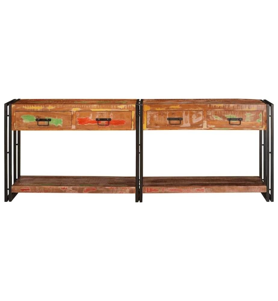 Konsolen-Tische 2 pcs Mehrfarbig Massives upgecyceltes Holz