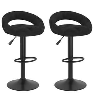 Tabourets de bar lot de 2 noir velours