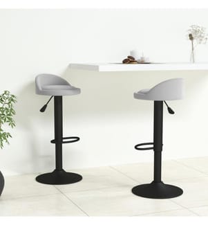 Tabourets de bar lot de 2 gris clair velours