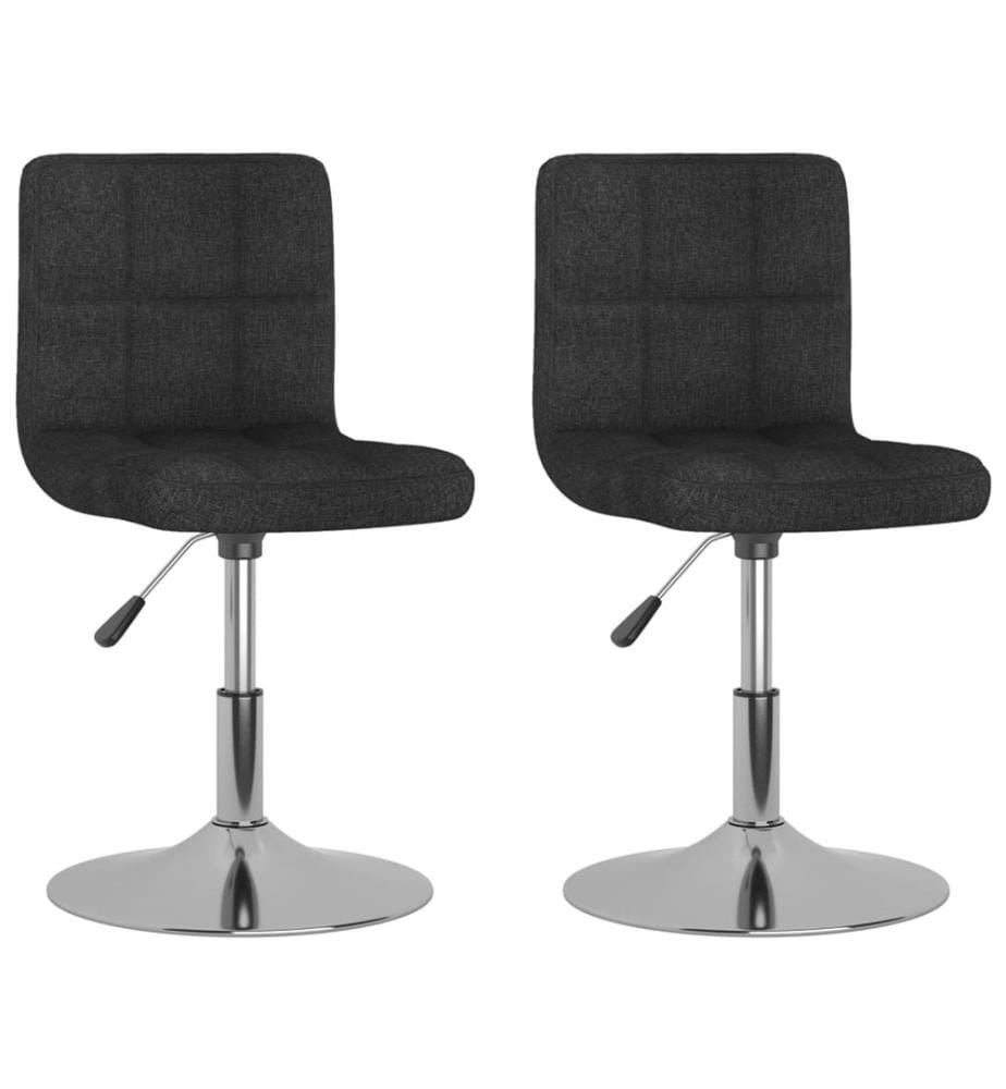 Chaises pivotantes à manger lot de 2 noir tissu
