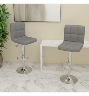 Barhocker 2 Stk. Hellgrau Stoff