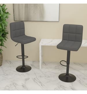 Barhocker 2 Stk. Dunkelgrau Stoff