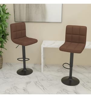 Barhocker 2 Stk. Braun Stoff