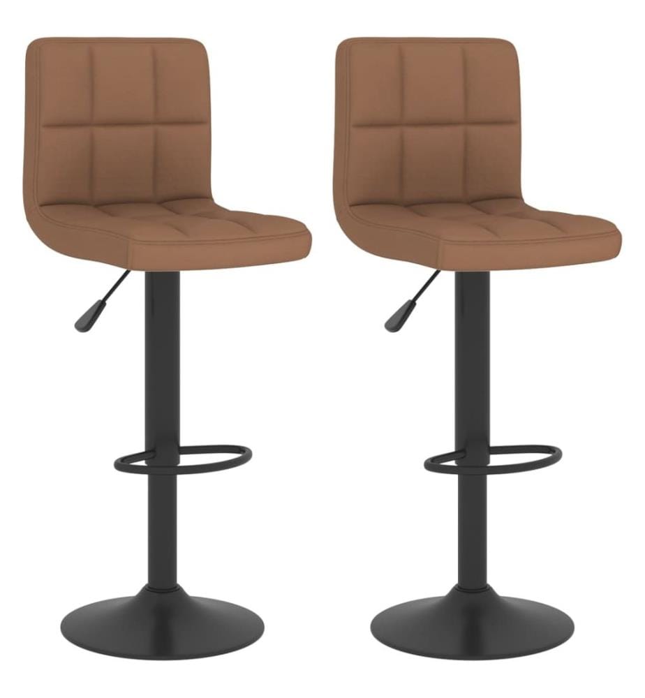 Tabourets de bar lot de 2 marron tissu