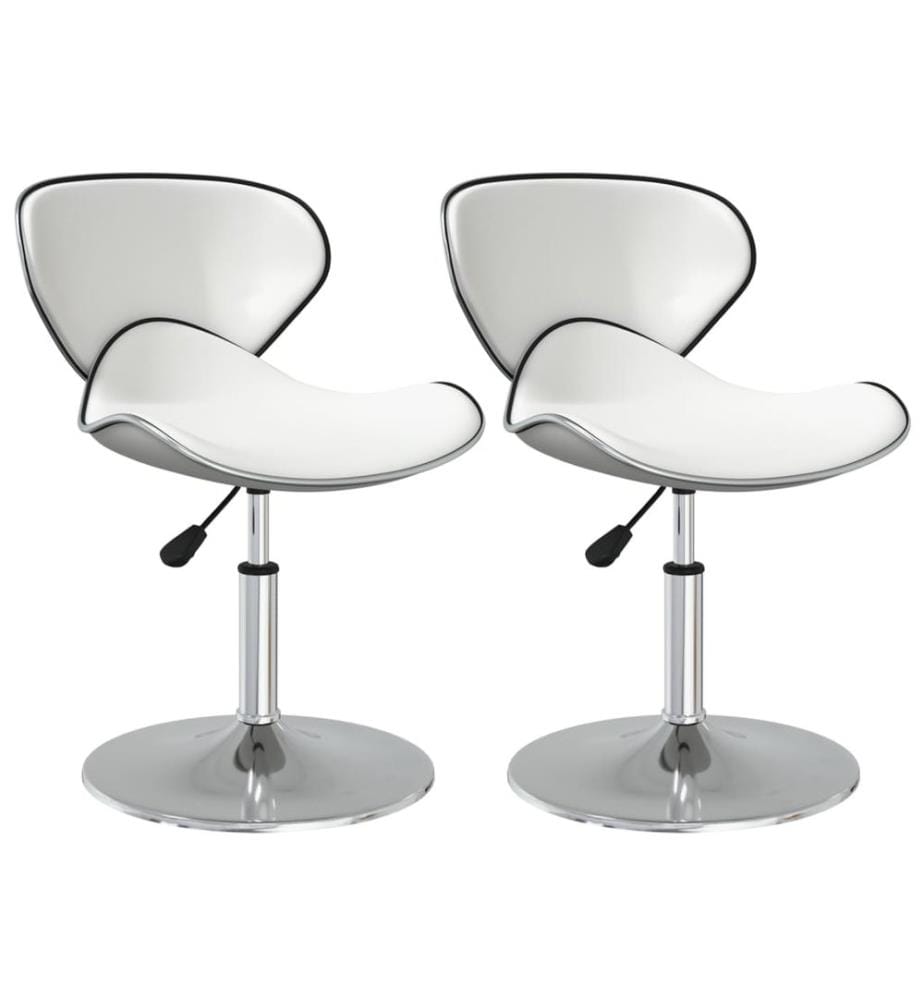 Chaises à manger lot de 2 blanc similicuir
