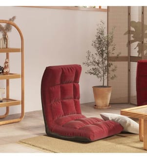 Chaise pliable de sol Rouge bordeaux Tissu
