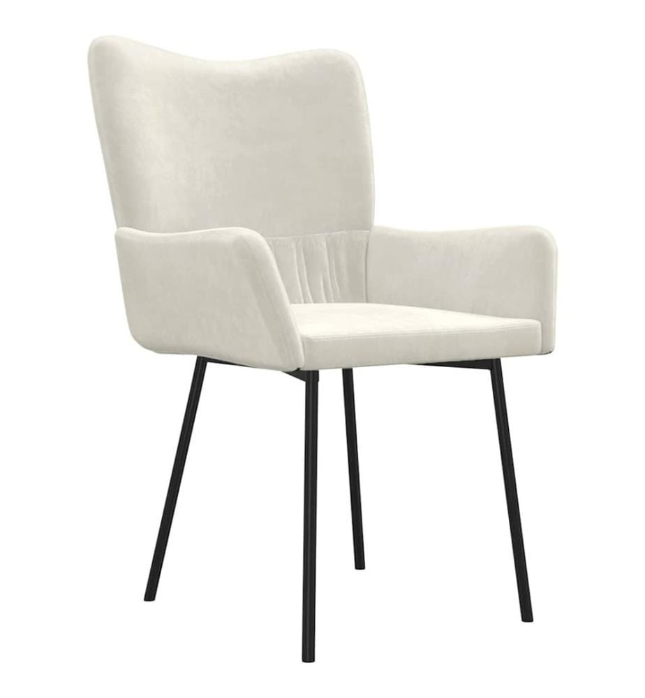 Esszimmerstühle 2 Stk. Creme Samt