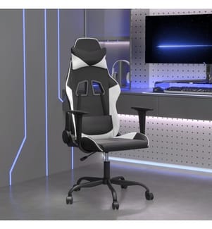 Chaise de jeu de massage Noir et blanc Similicuir