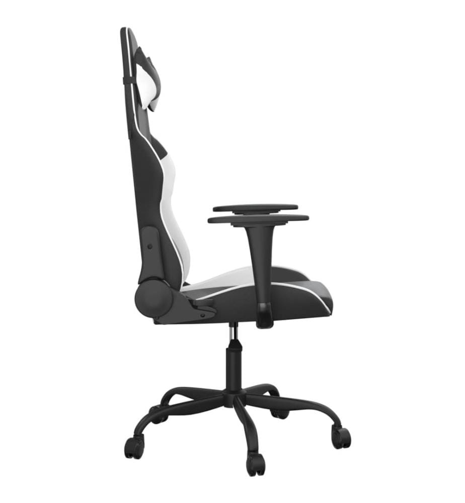 Chaise de jeu de massage Noir et blanc Similicuir