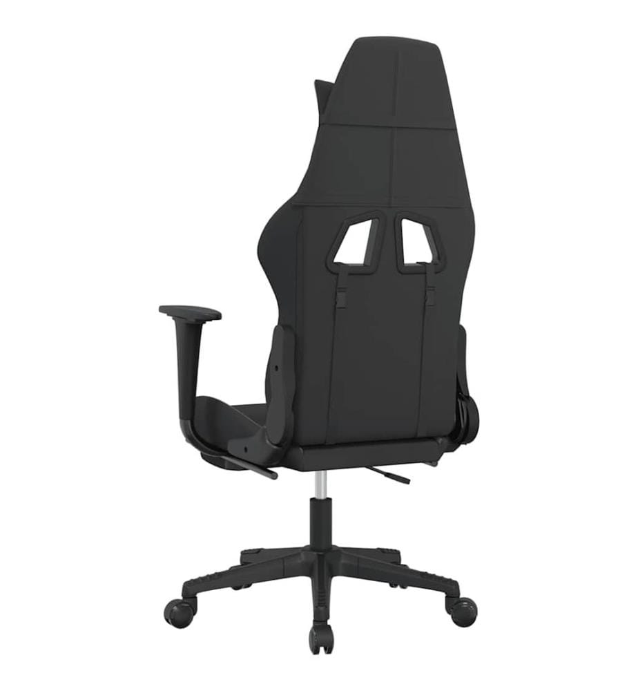 Chaise de jeu de massage avec repose-pied Noir et bleu Tissu