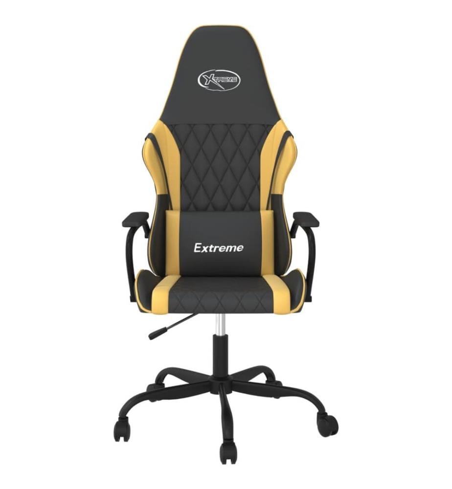 Chaise de jeu de massage Noir et doré Similicuir