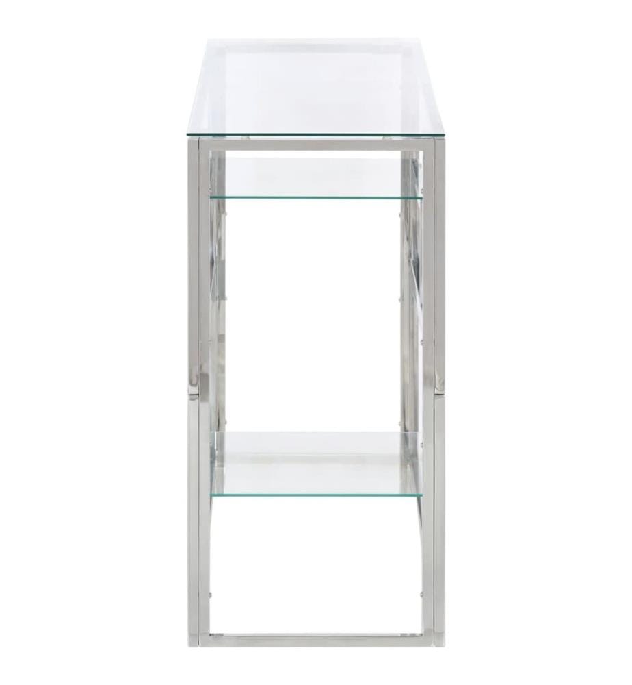 Konsolentisch Silbern Edelstahl und Hartglas