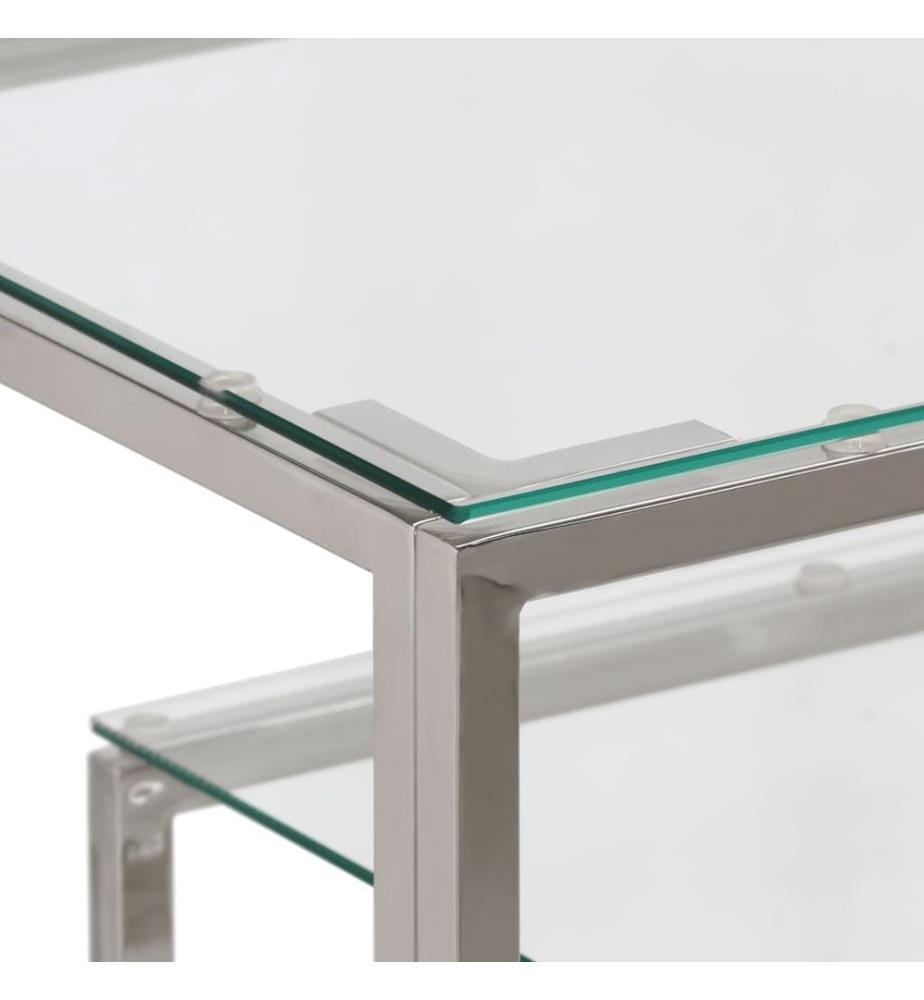 Konsolentisch Silbern Edelstahl und Hartglas
