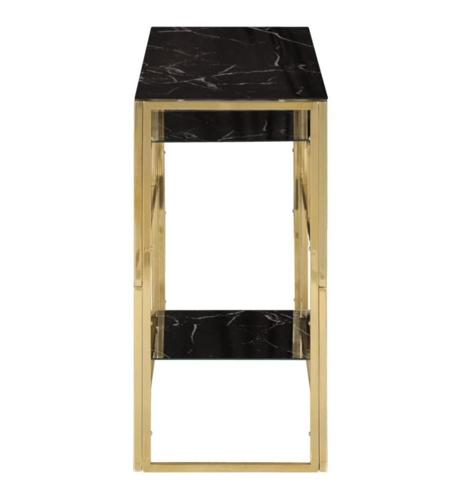 Konsolentisch Golden Edelstahl und Hartglas