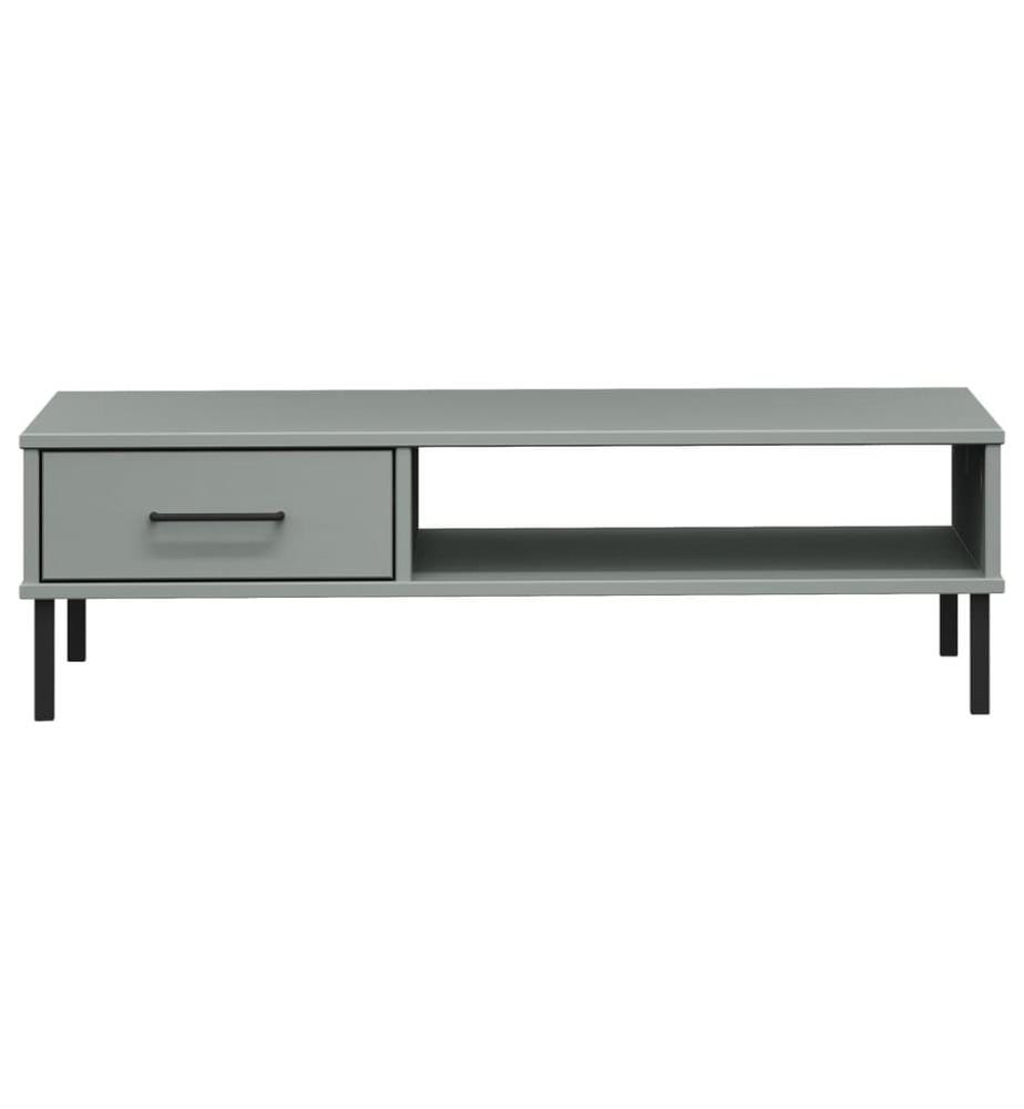 Table basse avec pieds en métal Gris Bois pin massif OSLO
