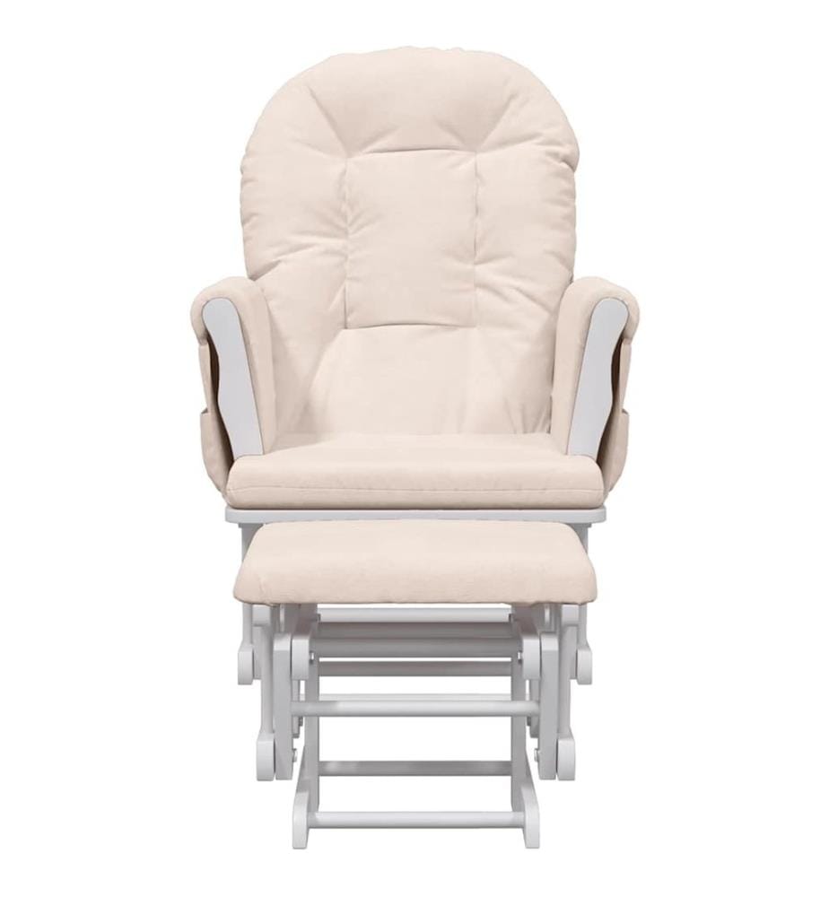 Schaukelsessel mit Hocker Gleitend Hellrosa Stoff