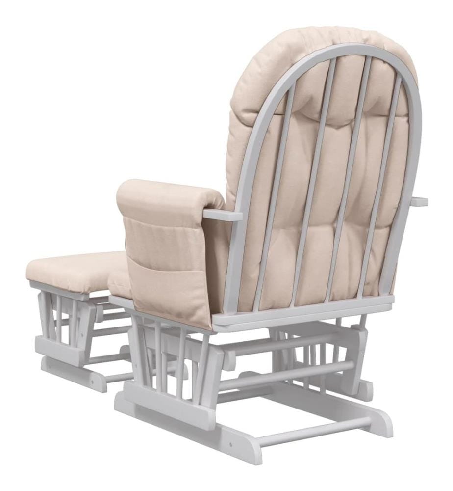 Schaukelsessel mit Hocker Gleitend Hellrosa Stoff