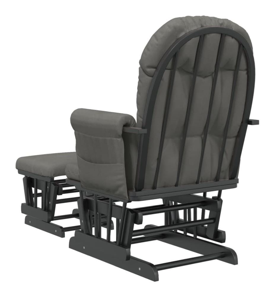 Schaukelsessel mit Hocker Gleitend Dunkelgrau Stoff