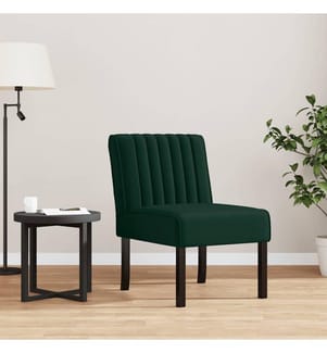Fauteuil sans accoudoirs vert foncé velours