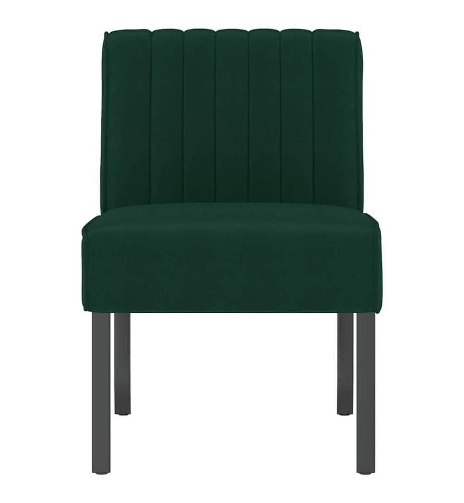 Fauteuil sans accoudoirs vert foncé velours