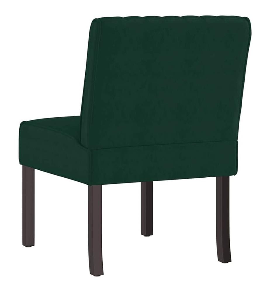 Fauteuil sans accoudoirs vert foncé velours
