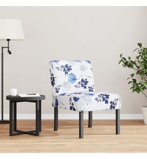 Polsterstuhl Blau Blumenmuster Stoff