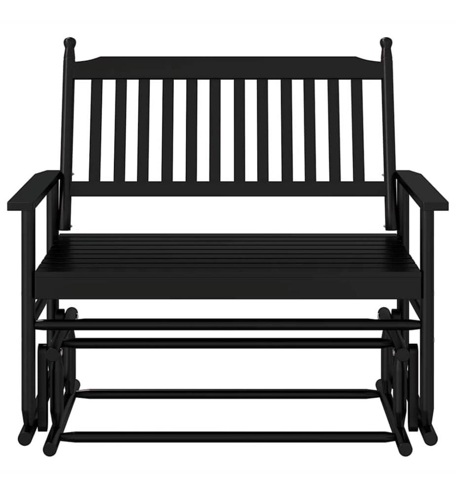 Schaukelbank Schwarz 118x70x104,5 cm Massivholz Pappel
