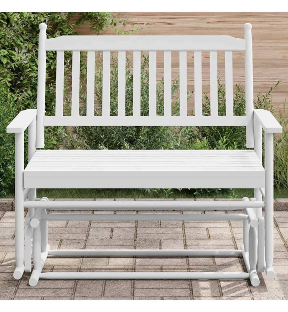 Schaukelbank Weiss 118x70x104,5 cm Massivholz Pappel
