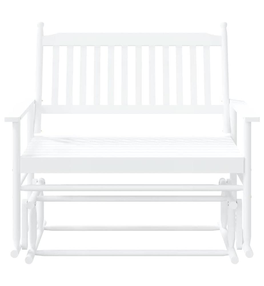 Schaukelbank Weiss 118x70x104,5 cm Massivholz Pappel