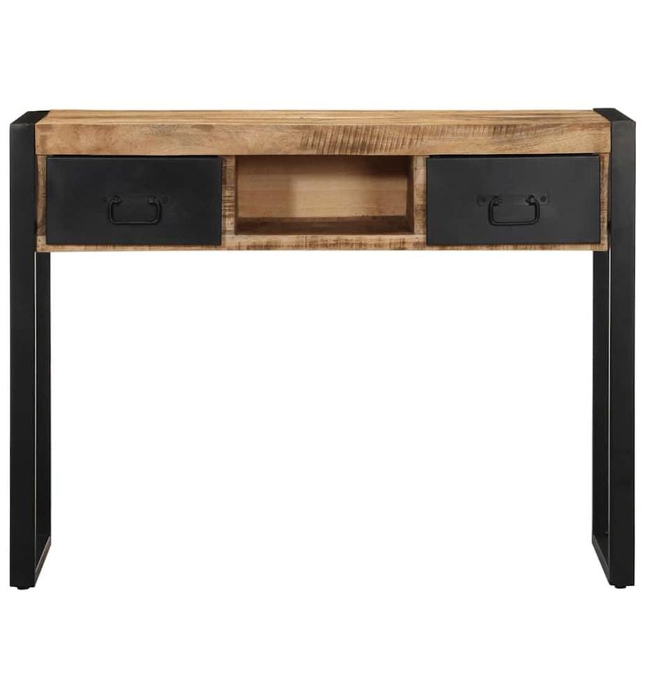 Table console 100x35x75 cm bois de manguier massif brut