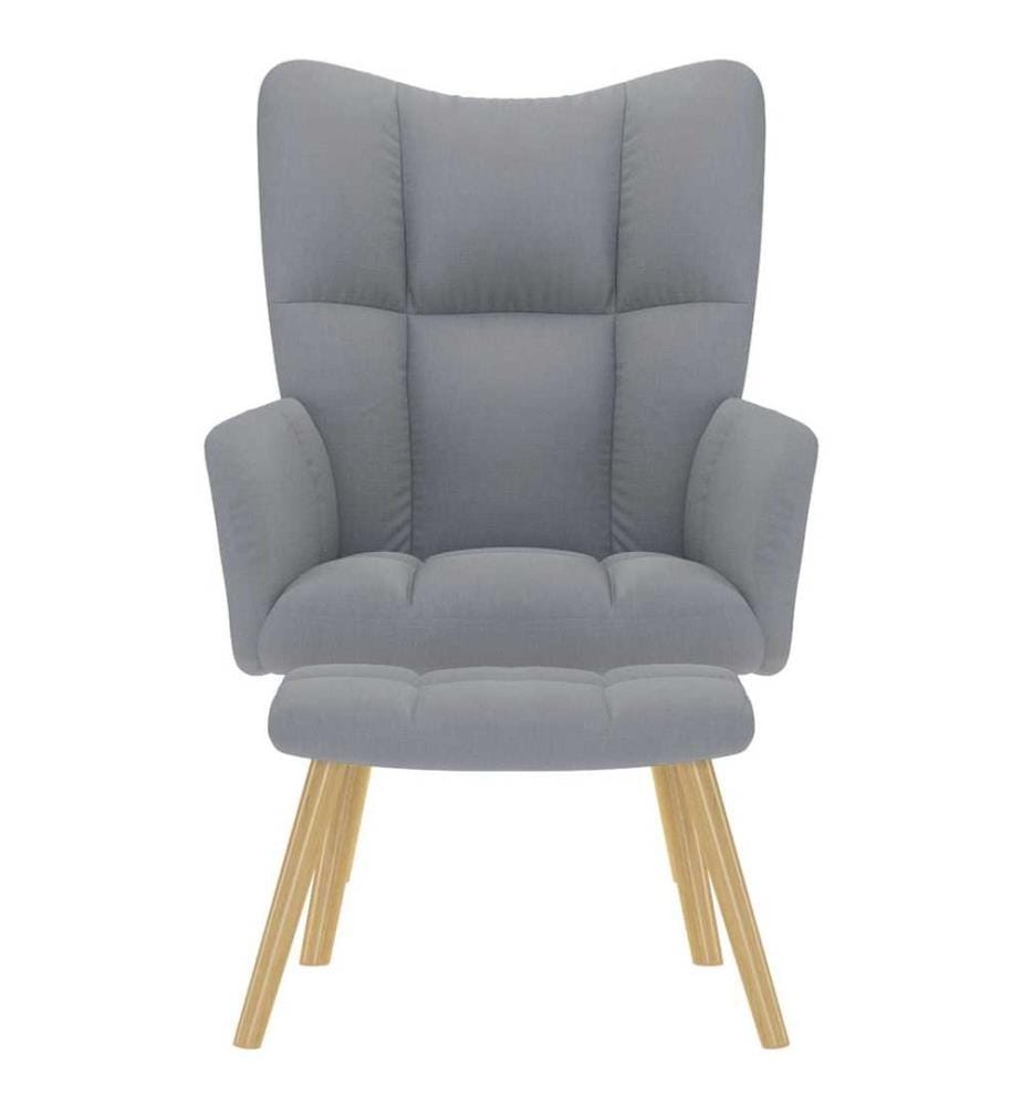 Chaise de relaxation avec repose-pied Gris clair Tissu
