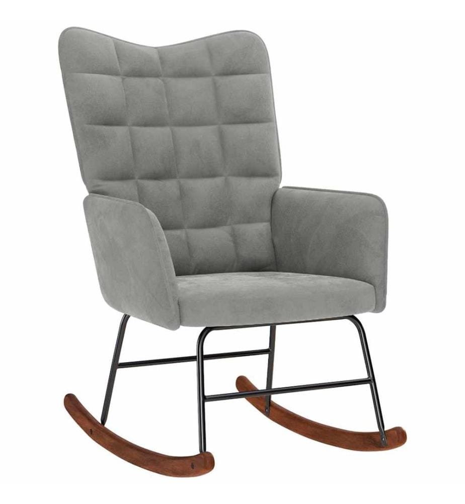 Chaise à bascule Gris clair Velours