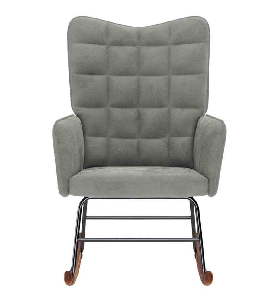 Chaise à bascule Gris clair Velours