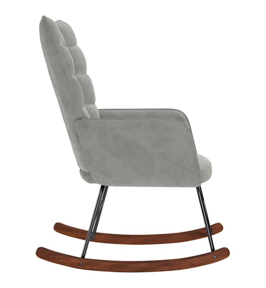 Chaise à bascule Gris clair Velours