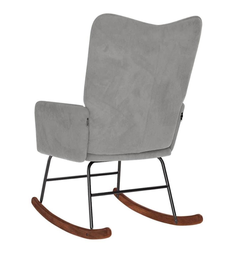 Chaise à bascule Gris clair Velours