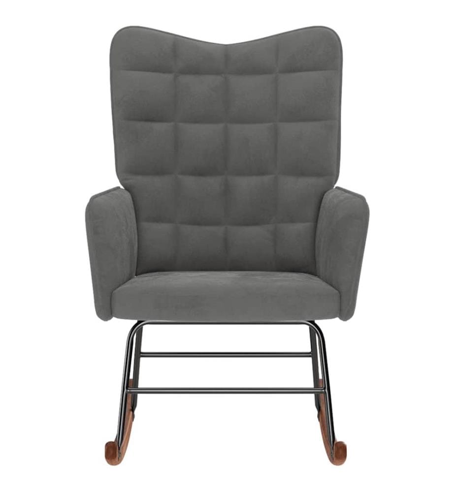 Chaise à bascule Gris foncé Velours