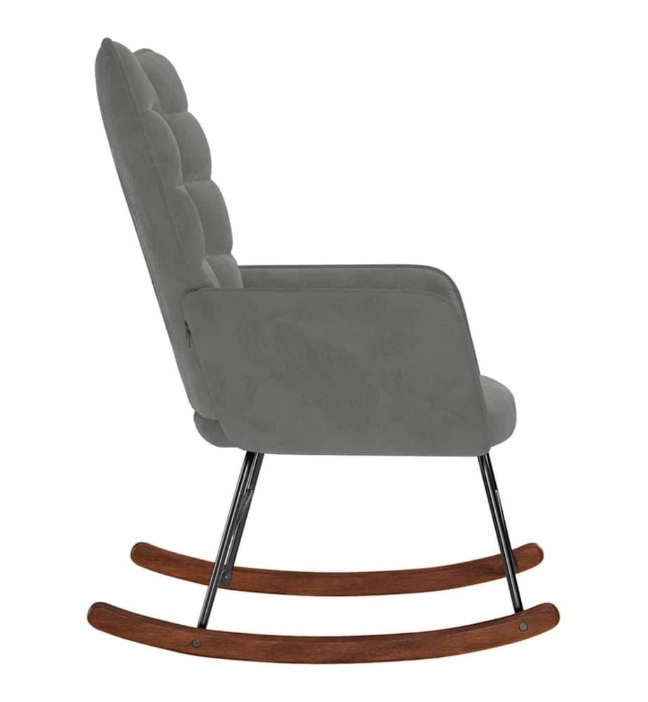 Chaise à bascule Gris foncé Velours