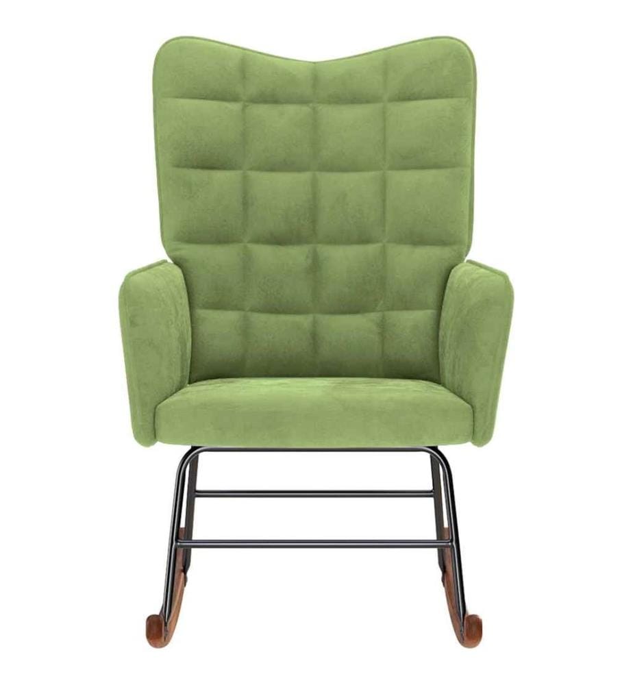 Chaise à bascule Vert clair Velours
