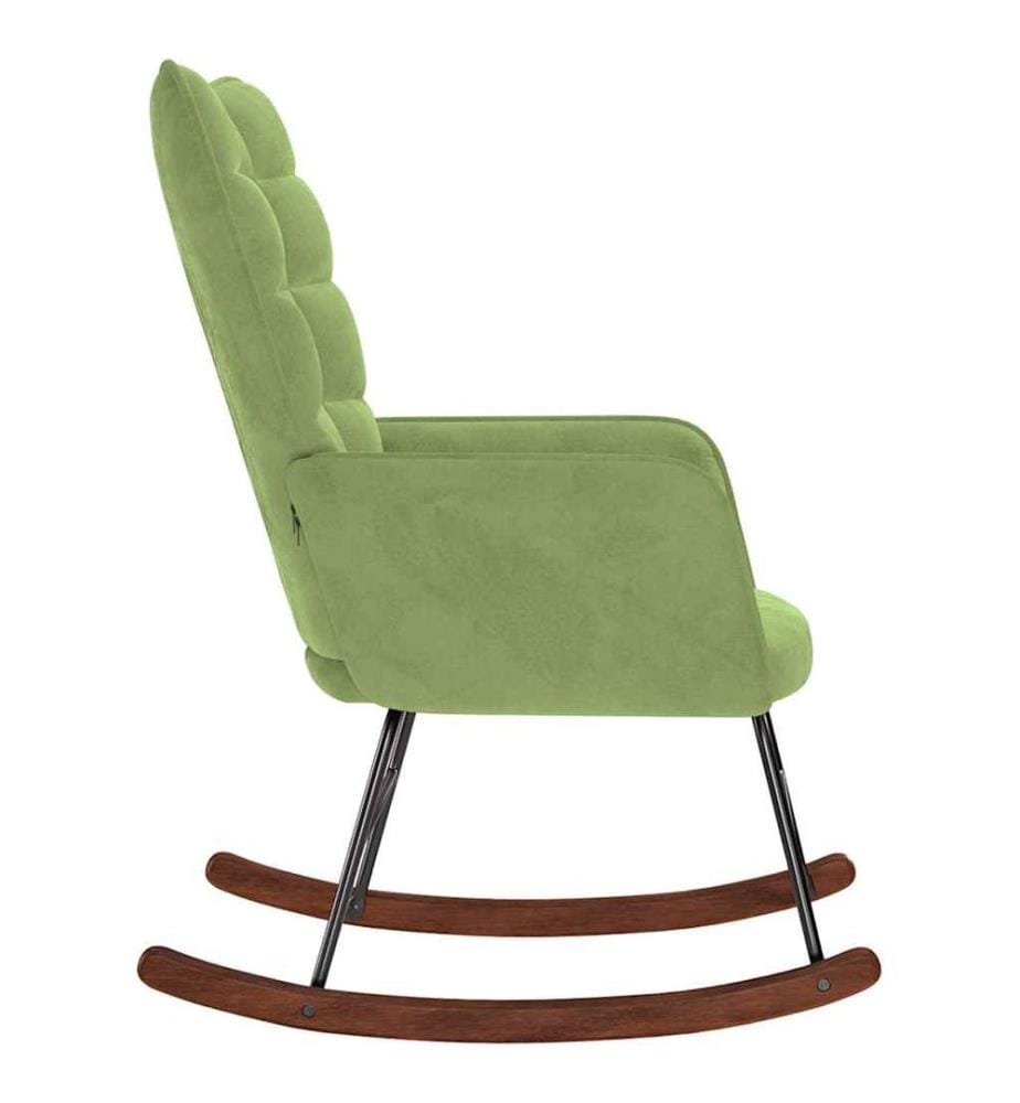 Chaise à bascule Vert clair Velours