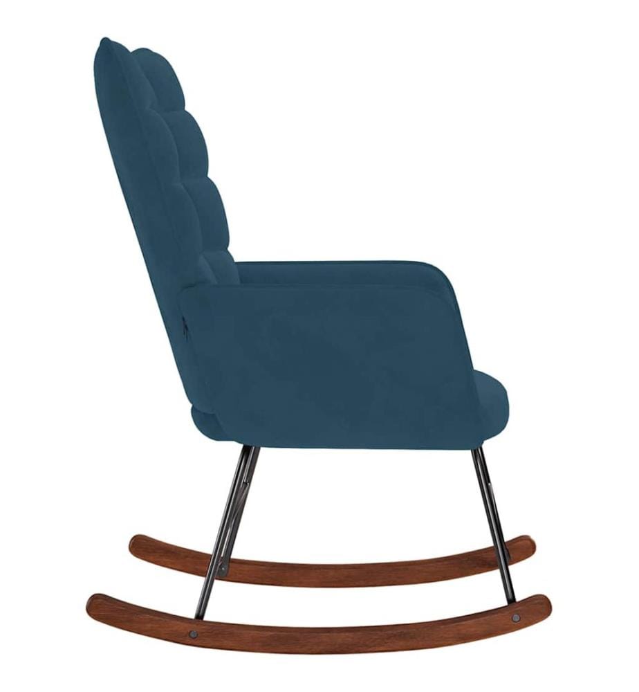 Chaise à bascule Bleu Velours