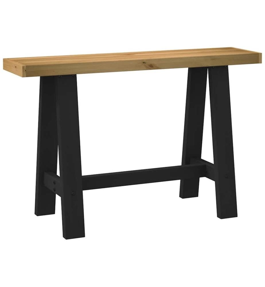 Table console NOAIN pieds en forme de A 120x30x75 cm massif pin
