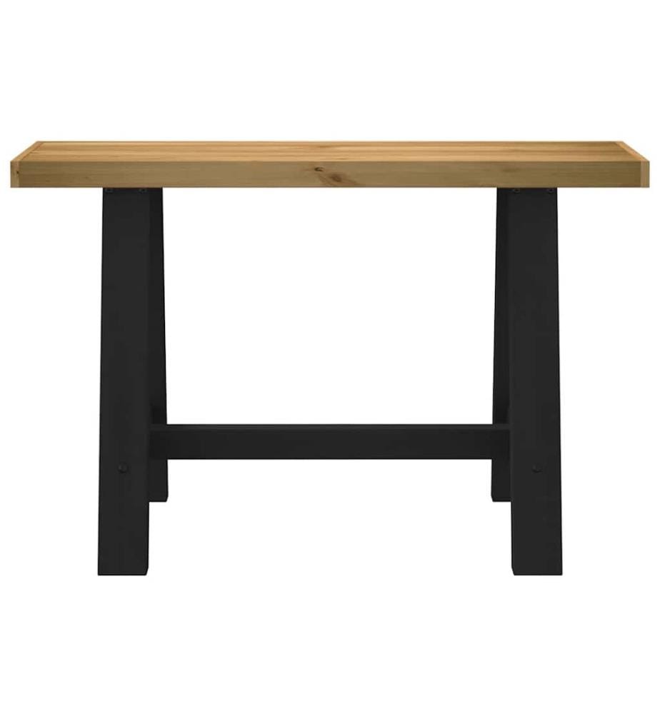 Table console NOAIN pieds en forme de A 120x30x75 cm massif pin