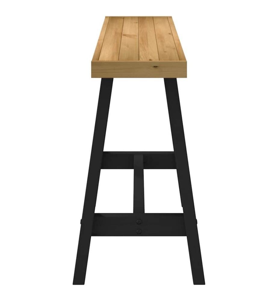 Table console NOAIN pieds en forme de A 120x30x75 cm massif pin