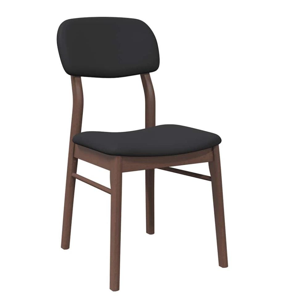 Chaises à manger coussins 2 pcs marron bois massif caoutchouc