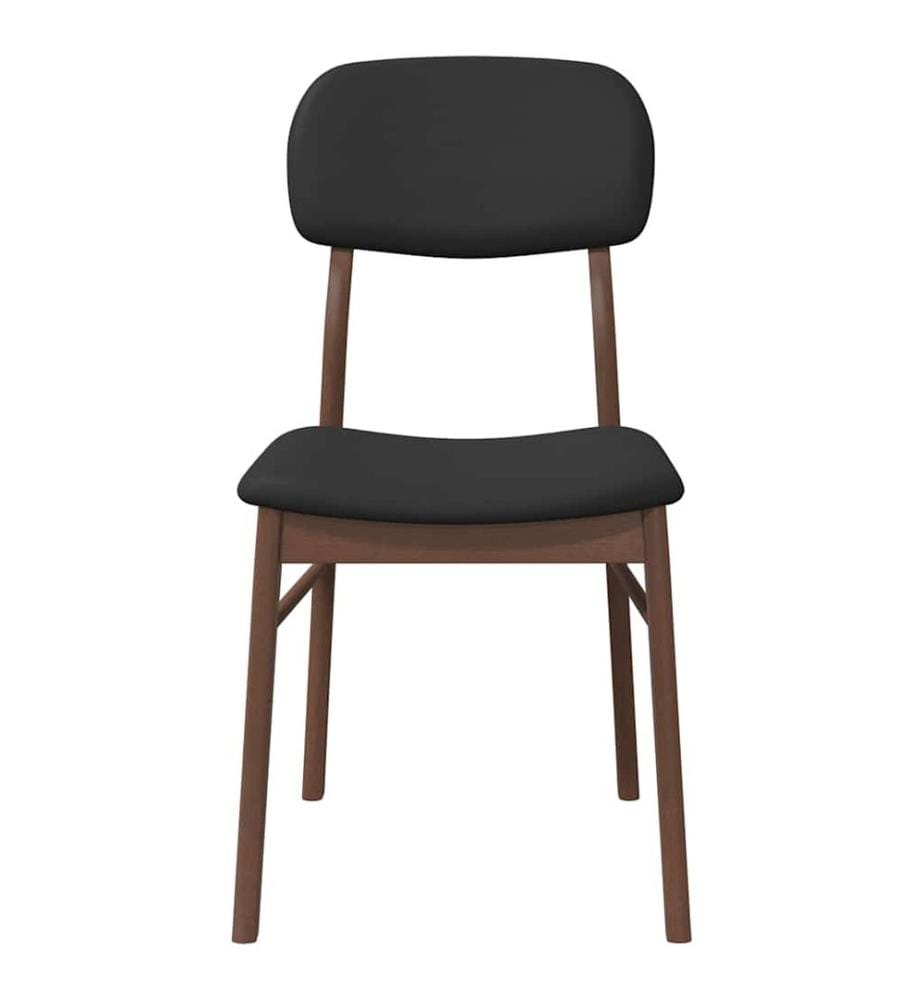 Chaises à manger coussins 2 pcs marron bois massif caoutchouc