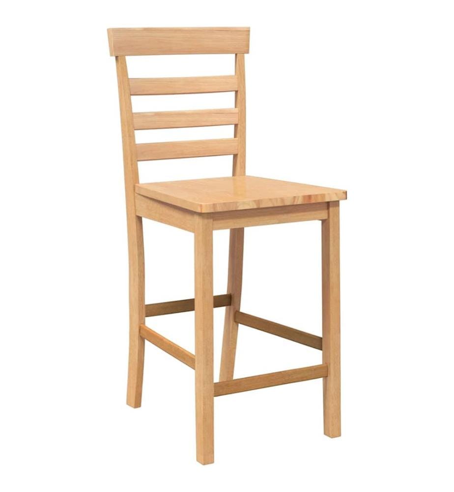 Tabourets de bar 2 pcs naturel bois massif d'hévéa