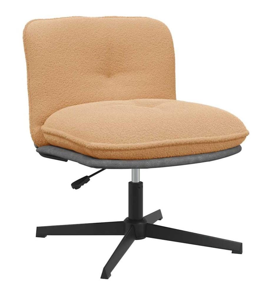 Chaise pivotante de bureau beige bouclé comme de la laine tissu